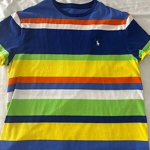 Polo Ralph Lauren Men's XL T-shirt Multi Color Striped Crew Neck Classic Fit NWT